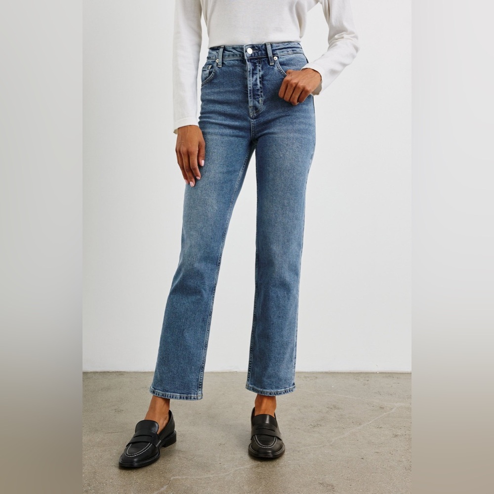 Rails Denim The Topanga High Rise Straight Leg Jeans‎ Medium Wash Blue Size 24